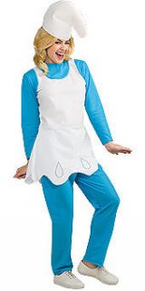 Smurfette Costume Adult Womens Cartoon TV Character Smurf Blue STD