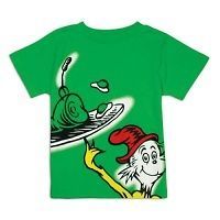 Dr Seuss T Shirt Green Eggs and Ham Big Graphic Green Cat Ham Toddler