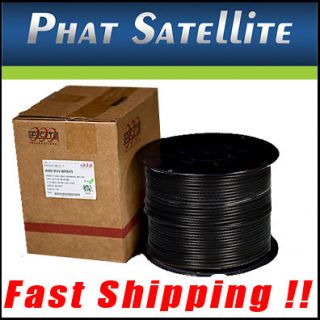 INDOOR OUTDOOR CABLE TV BLACK COAXIAL RG6 CABLE 18AWG 500 PAYOUT BOX