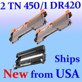 DR420 drum +2x TN450 Toner for Brother HL 2270 MFC 7860DW Printer