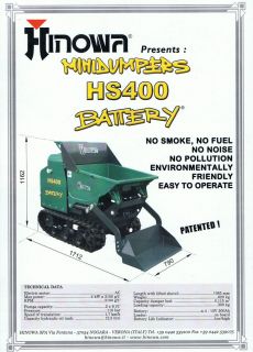 Hinowa HS400 Mini Dumper battery operated Construction brochure 2008