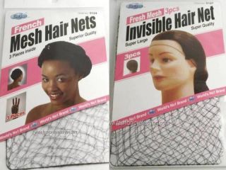 3PCS THIN FRENCH MESH HAIR NETS FISH COOKING CAP SNOODS