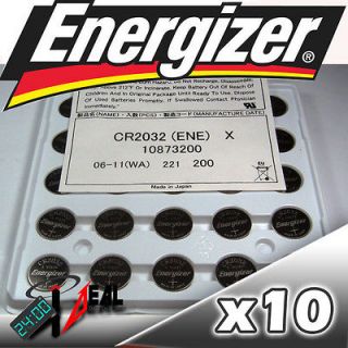 10 NEW Energizer CR2032 ECR 2032 3v Lithium Batteries Exp.2021 CR 2032