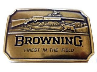 Vintage Browning Belt Buckle Hunting Shooting Sport Mens Deer Gun