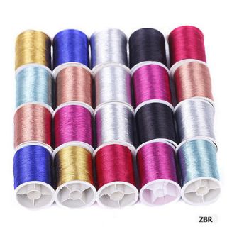 20 Spools Machine MultiColor 120D Rayon Embroidery Sewing Floss