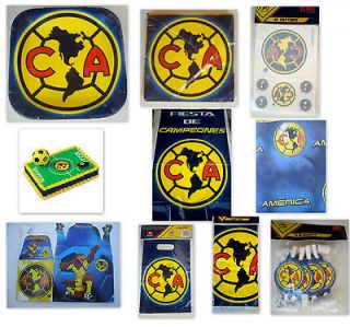 America Soccer AGUILAS Plates TableCover Hats Cake Topper Favors Bags