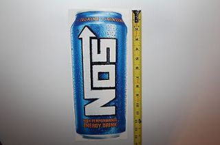 NOS ENERGY DRINK STICKER 14 INCHES TALL FOR CAR TRUCK WINDOW
