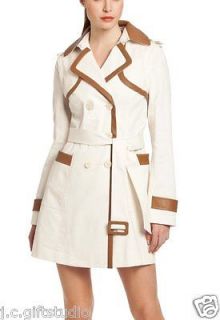 NWT $648 GUESS by Marciano Camille Leather Trim Trenchcoat/Coat/Jacket