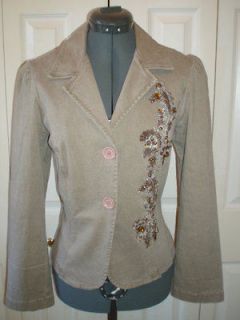 LUNA CHIX EMBROIDERED/EM BELLISHED JACKET/BLZR SZ M