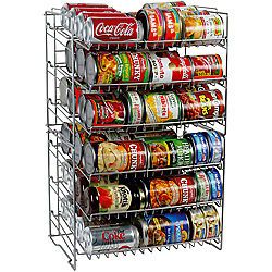 Silver Steel Double high Can Rack Storage Pantry Organize Food Storage