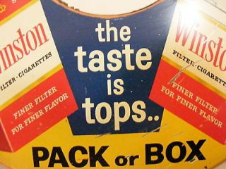 VTG WINSTON Cigarettes The Taste is Tops Advertising Display Sign