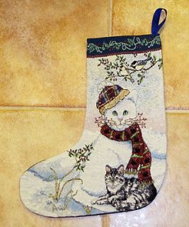Paws for Christmas ~ Cat Tapestry Christmas Stocking