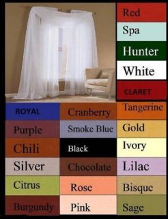 Pcs. Sheer Voile Window Panel Curtains Many Colors Available