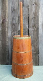 1900s Antique American Wood/Wooden Dash Butter Churn w/ Old Dasher