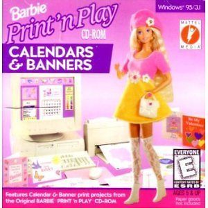 Barbie Print & Play Calendars & Banners CD ROM Windows PC   Fun for
