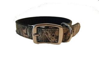 Dog Collars 1 Wide Lost Camo Leather Pattern Nickel Hardware Pet