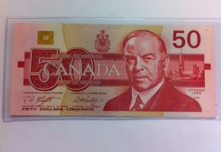 Canada 1988 $50 Canadian Banknote Paper Money Beautiful Currency Rare