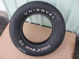 Used G70 15 Uniroyal Tiger Paw Raised White Letter Muscle Car Tire
