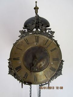 Rare Antique Original Large French Brass Lantern Clock
