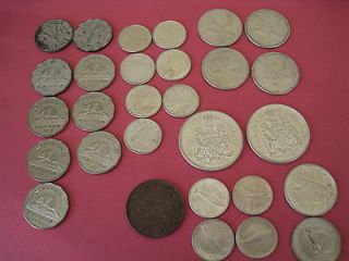 Canadian Silver Coins 1964 1966 Half Dollar 1916 Penny + Quarters
