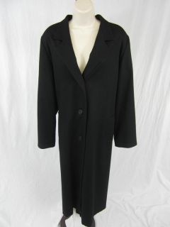 Elegant Fashions Merino Wool Trench Coat Black 2X