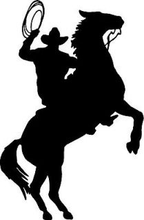 COWBOY HORSE RIDER WESTERN WALL DECAL HOME DECOR SILHOUETTE LARGE 20