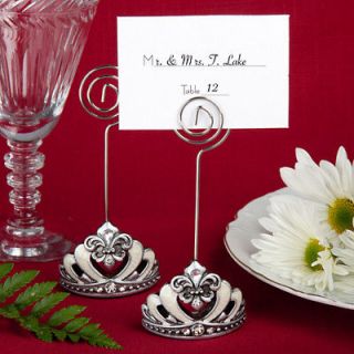 75 Crown Place Card Holders With Fleur De Lis Accents Favor Bulk Lot