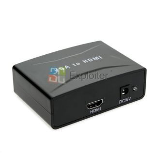 VGA Video Audio L/R to HDMI 1080P HDTV AV TV Converter Box + VGA Cable