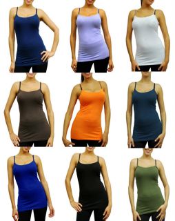 LONG Spaghetti Strap Tank Top Camis Basic Layering Camisole S~L NEW