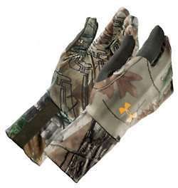 NEW Under Armour Camo SCENT CONTROL Liner Gloves SIZE MEDIUM REALTREE