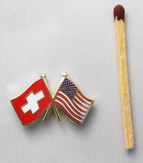 Swiss, USA Flag Lapel Pin
