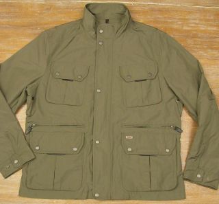 TUMI Mens Dark Olive Polyester Water Resistant Utility Jacket (XL