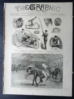 trap shooting road sculler tricycle fly fishing sporting dog old print
