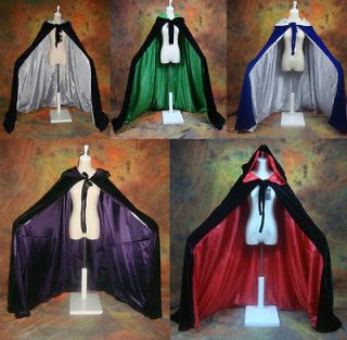 Velvet silk Capes Hooded Cloaks Witchcraft Halloween Wedding coat LARP