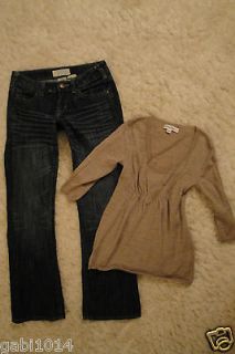 MAURICES SSUPER CUTE JEANS CALVIN KLEIN BABYDOLL LIGHT SWEATER 3/4 XS