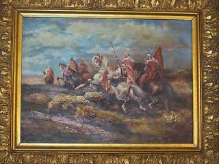 Antique Original Oil On Board Orientalist Painting Attributed To Adolf
