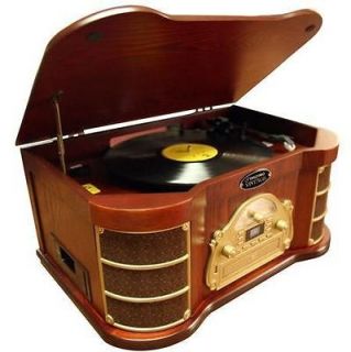 Turntable with AM/FM Radio/ CD/ Cassette/ USB Recording &  Player