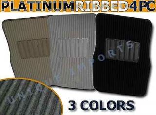 Platinum Ribbed Carpet Car Floor Mats 4 PC Set Front & Rear SUV Truck