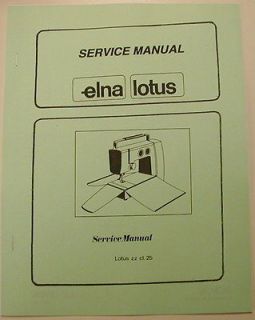 Newly listed Elna Lotus Sewing Machine Service Manual Model 25 Zigzag