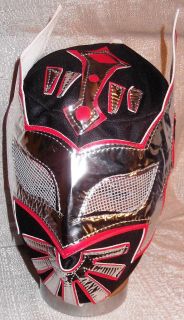 WWE Sin Cara Youth Size Black, Silver & Red Wrestling MASK