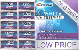 20 Strips ( Crest 3D Whitestrips Stain Shield 5 minute  white teeth