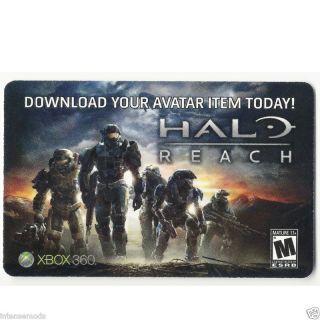 Rare Halo Reach Banshee Avatar Code Card (Xbox360 Live)
