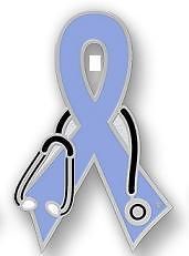 CRYSTAL PERIWINKLE RIBBON BOW STOMACH CANCER AWARENESS BROOCH PIN