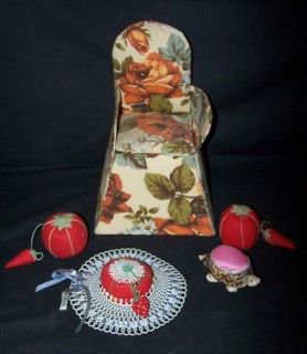 Vintage Lot Of 5 Pin Cushion Turtle Strawberry Chair