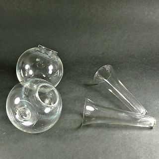 Clear Glass Globe Vase Candelabra Inserts 4 Pcs Floral Arrangement