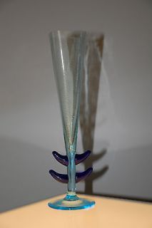 Carlo Moretti Murano Art Glass Champagne Flute Signed Dated