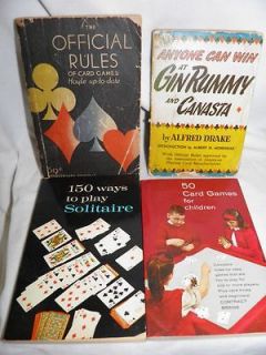 Vintage Softcover Books About Card Games   Rummy Canasta Solitaire