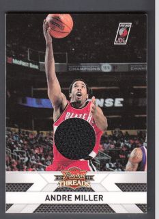 Andre Miller 2010 11 Panini Threads Jerseys Game Worn Jersey Card #70