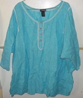 Pretty Womens Blue Peasant Blouse Tunic Top Size 22/24W Must See