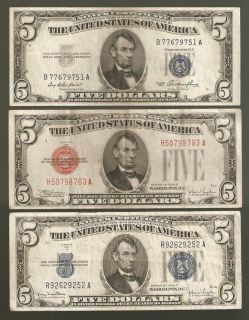 NOTE COLLECTION SILVER CERTIFICATE & UNITED STATES NOTES